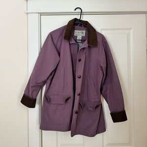 Vintage L.L. Bean Mauve Chore Barn Coat Jacket Brown Corduroy Collar